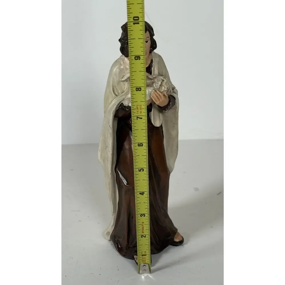 Shepherd holding Lamb Figurine Nativity Manager Religious Christmas Decor 9.5H